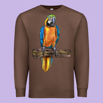 Blue Throated Macaw Premium Sweatshirt Designed By Lillyallendesigns