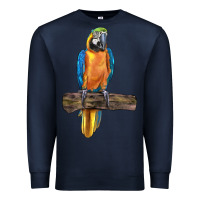 Navy blue throated macaw Premium Sweatshirt - LillyAllenDesigns
