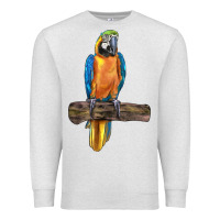 Oatmeal Heather blue throated macaw Premium Sweatshirt - LillyAllenDesigns