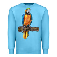 Ocean Blue blue throated macaw Premium Sweatshirt - LillyAllenDesigns