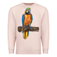 Pale Pink blue throated macaw Premium Sweatshirt - LillyAllenDesigns