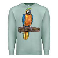 Seafoam blue throated macaw Premium Sweatshirt - LillyAllenDesigns