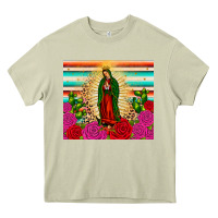 Mossy our lady of guadalupe cactus leopard Heavy Core Tee - JahusDesignShop