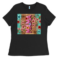 Black floral mama Ladies Tee - LillyAllenDesigns