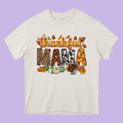 Thankful Mama Bbs Heavy Core Tee Designed By Bundleandbundleshop