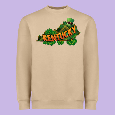 Kentucky Map St. Patrick's Day Heavyweight Sweatshirt Designed By Fadigitalartstudio