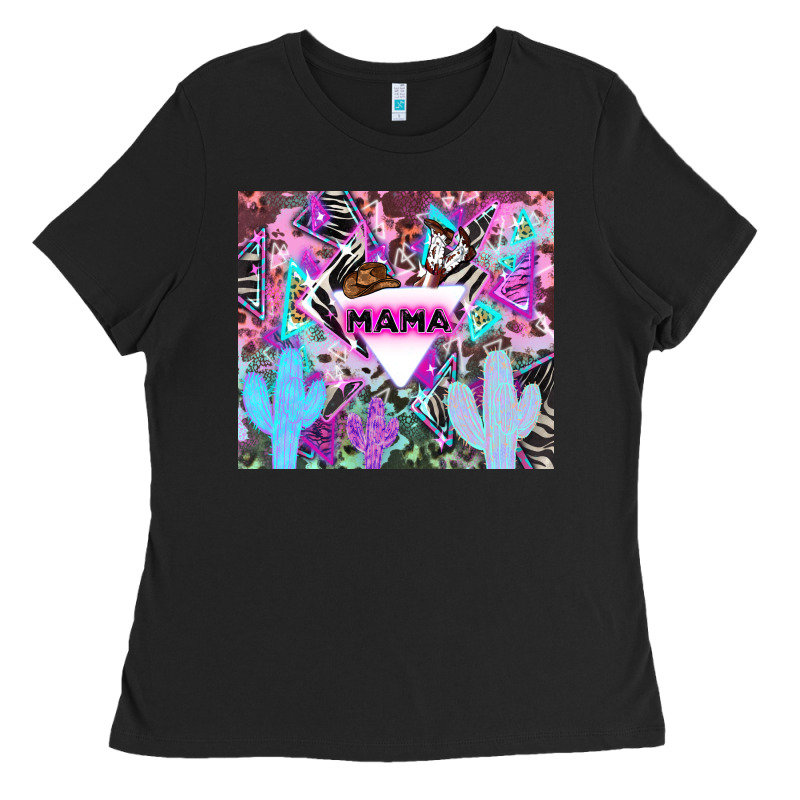 Mama Cowboy Western Animal Pattern Neon Ladies Tee by LillyAllenDesigns | Teevron