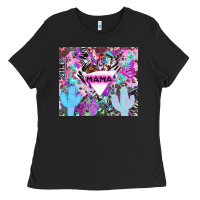 Black mama cowboy western animal pattern neon Ladies Tee - LillyAllenDesigns