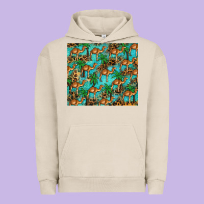 Camel Leopard Urban Hoodie Designed By Barkaloodesign