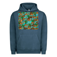 Pigment Midnight Navy camel leopard Urban Hoodie - BarkalooDesign