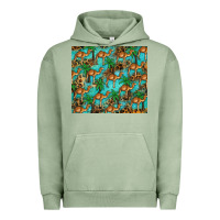 Pigment Oil Green camel leopard Urban Hoodie - BarkalooDesign