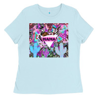 Baby Blue mama cowboy western animal pattern neon Ladies Tee - LillyAllenDesigns