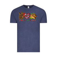 Vintage Denim Peace love tacos Vintage Tee - NancyCooperArtShop