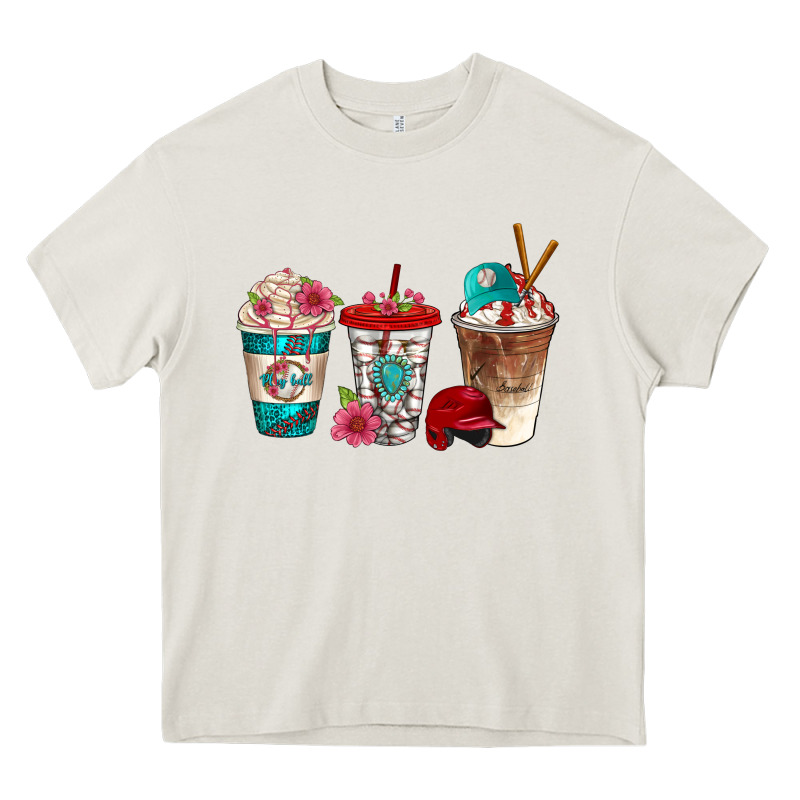Western Baseball Coffee Cups Bbs Heavy Core Tee by BundleAndBundleShop | Teevron