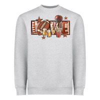 Heather Grey football love Heavyweight Sweatshirt - FaDigitalArtStudio