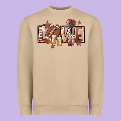 Football Love Heavyweight Sweatshirt Designed By Fadigitalartstudio