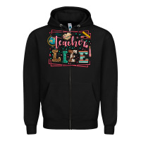 Black Teacher life leopard frame Zipper Hoodie - LillyAllenDesigns