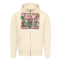 Sandshell Teacher life leopard frame Zipper Hoodie - LillyAllenDesigns