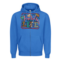 True Royal Teacher life leopard frame Zipper Hoodie - LillyAllenDesigns