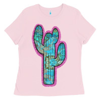 Western Turquoise Cactus Ladies Tee | Teevron