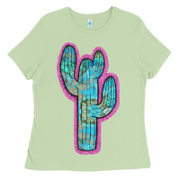Matcha Western Turquoise Cactus Ladies Tee - RanaPortraitStore