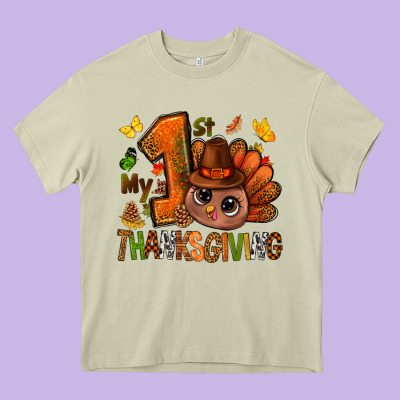 My First Thanksgiving With Turkey Bbs Heavy Core Tee Designed By Bundleandbundleshop