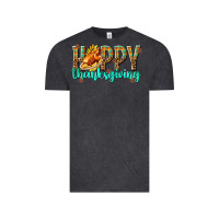 Vintage Black Happy Thanksgiving with Turkey Vintage Tee - texasbilliewilder