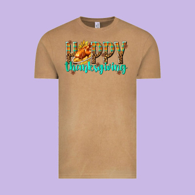 Happy Thanksgiving With Turkey Vintage Tee Designed By Texasbilliewilder
