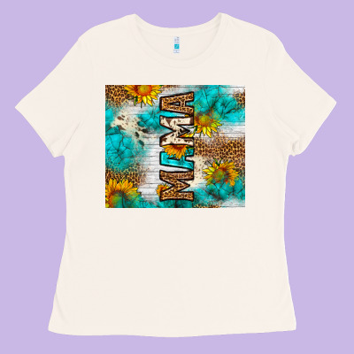 Mama Leopard Sunflower Ladies Tee Designed By Lillyallendesigns