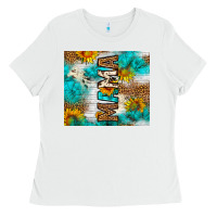 White mama leopard sunflower Ladies Tee - LillyAllenDesigns