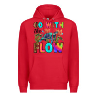 Red go with the flow Premium Hoodie - RanaPortraitStore