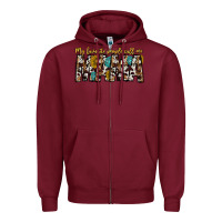 Burgundy my favorite peoplle call me mama Zipper Hoodie - CowhideDigitalArt