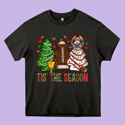 Tis' The Season American Football Christmas Cakes Bbs Heavy Core Tee Designed By Bundleandbundleshop