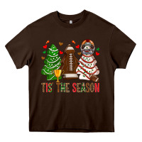 Chocolate Brown tis' the season american football christmas cakes bbs Heavy Core Tee - BundleAndBundleShop