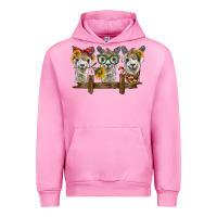Fuchsia Pink 3 alpacas Urban Hoodie - BarkalooDesign