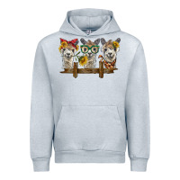 Heather Grey 3 alpacas Urban Hoodie - BarkalooDesign