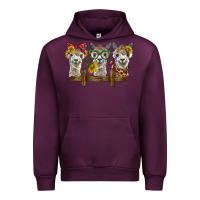 Mauve Wine 3 alpacas Urban Hoodie - BarkalooDesign