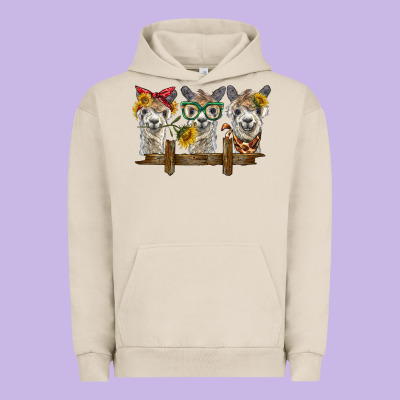 3 Alpacas Urban Hoodie Designed By Barkaloodesign