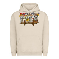 Pigment French Oak 3 alpacas Urban Hoodie - BarkalooDesign