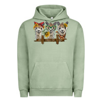 Pigment Oil Green 3 alpacas Urban Hoodie - BarkalooDesign