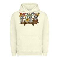 Pigment Pistachio 3 alpacas Urban Hoodie - BarkalooDesign