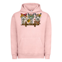 Pigment Salmon 3 alpacas Urban Hoodie - BarkalooDesign