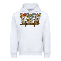 White 3 alpacas Urban Hoodie - BarkalooDesign
