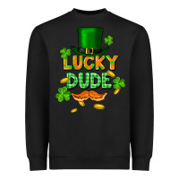 Black lucky dude St. Patricks Day Heavyweight Sweatshirt - FaDigitalArtStudio