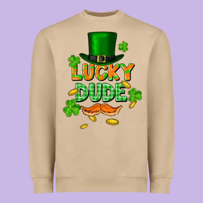 Lucky Dude St. Patricks Day Heavyweight Sweatshirt Designed By Fadigitalartstudio