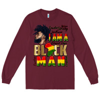 Burgundy i am a black man Long Sleeve Tee - CowGirlArtShop
