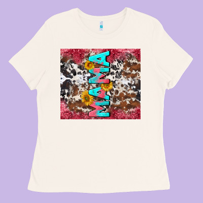 Mama Cowhide  Sunflowers Ladies Tee Designed By Lillyallendesigns