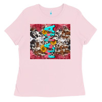 Bubblegum Pink mama cowhide  sunflowers Ladies Tee - LillyAllenDesigns