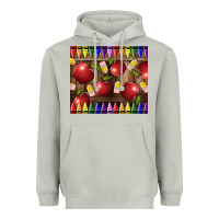 Moon Dust Crayons And Apples Heavyweight Hoodie - LillyAllenDesigns