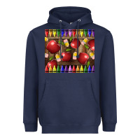 Navy Crayons And Apples Heavyweight Hoodie - LillyAllenDesigns